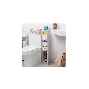 Estante De Baño Organizador Blanco 15x16x80cm