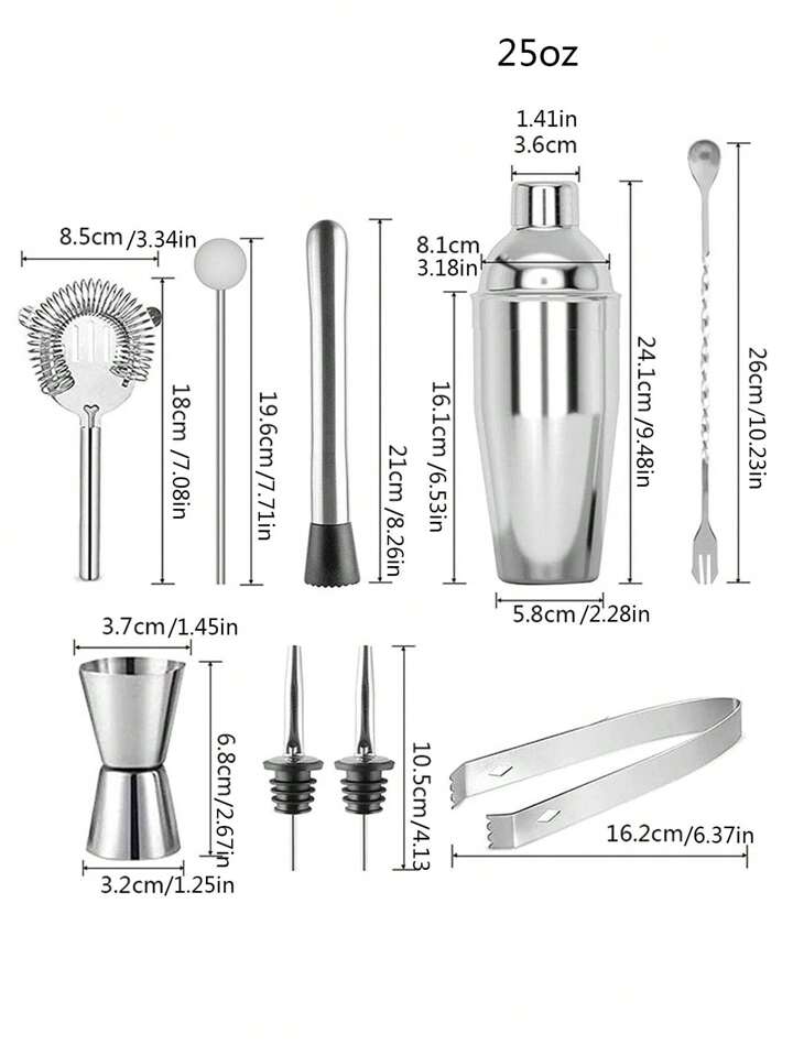 Set De Cocteleria Profesional Utensilios Para Bar 20pcs - Imagen 4