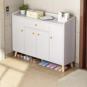 Zapatera Organizador Con 4 Puertas 1 Cajón Acomodar 24 Pares