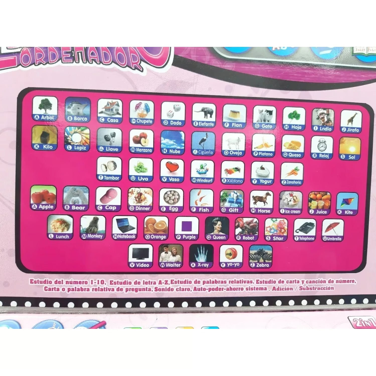 Mini Computador De Juguete Didactico Y Educativo - Imagen 3