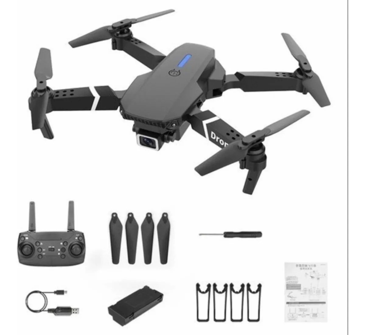 Drone E88 Con Cámara Dual Y Wifi Con Funda - Imagen 2