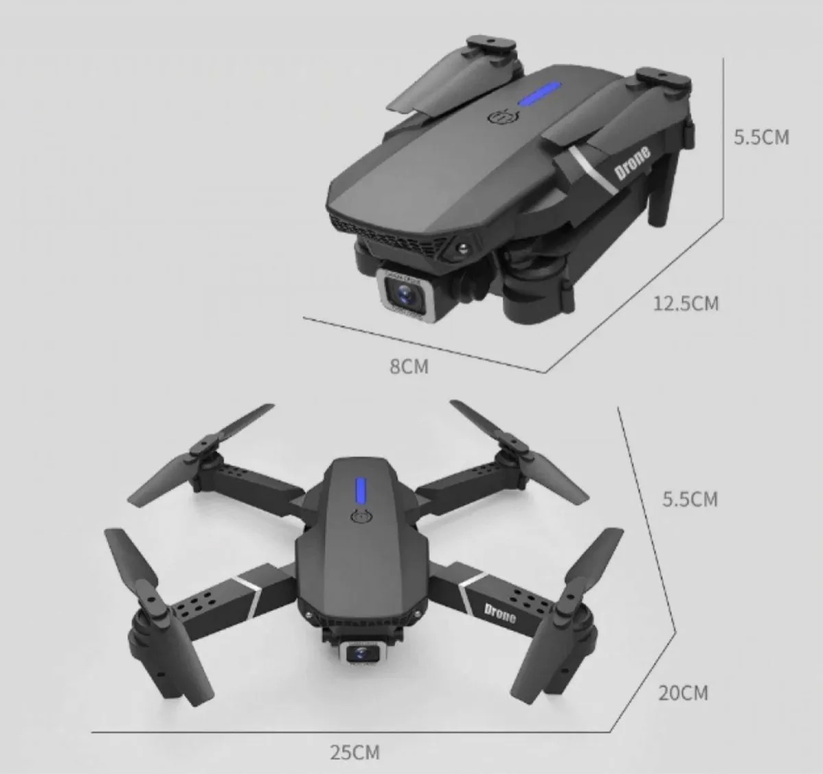 Drone E88 Con Cámara Dual Y Wifi Con Funda - Imagen 5