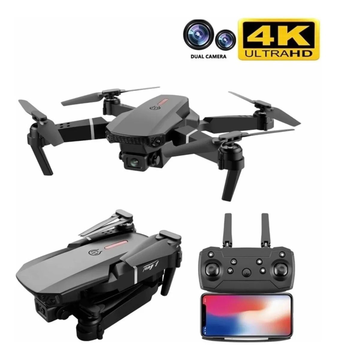 Drone E88 Con Cámara Dual Y Wifi Con Funda