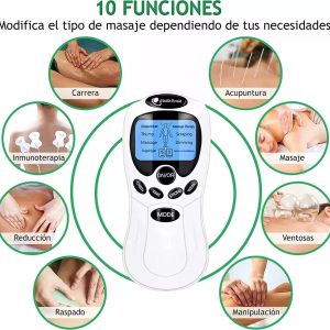 Electroestimulador Maquina Masajes Electrofisico 8 Parches