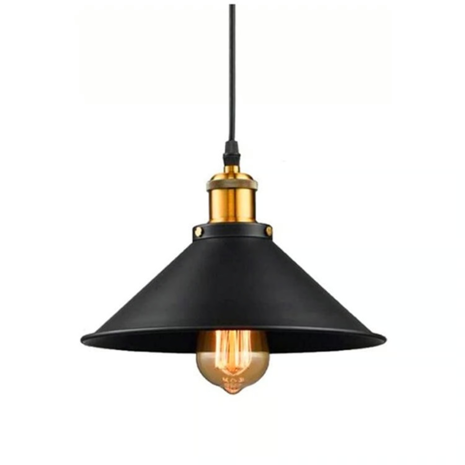 Pack 2 Lámpara Colgante Clásica Negra Mediana - Imagen 3