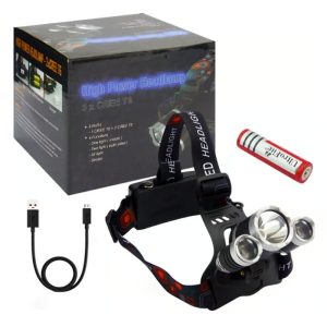 Linterna Led Minero Frontal Cabeza 3 Luces