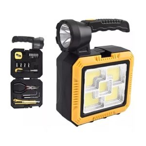 Linterna Frontal Lámpara Solar Power Bank Kit Herramientas