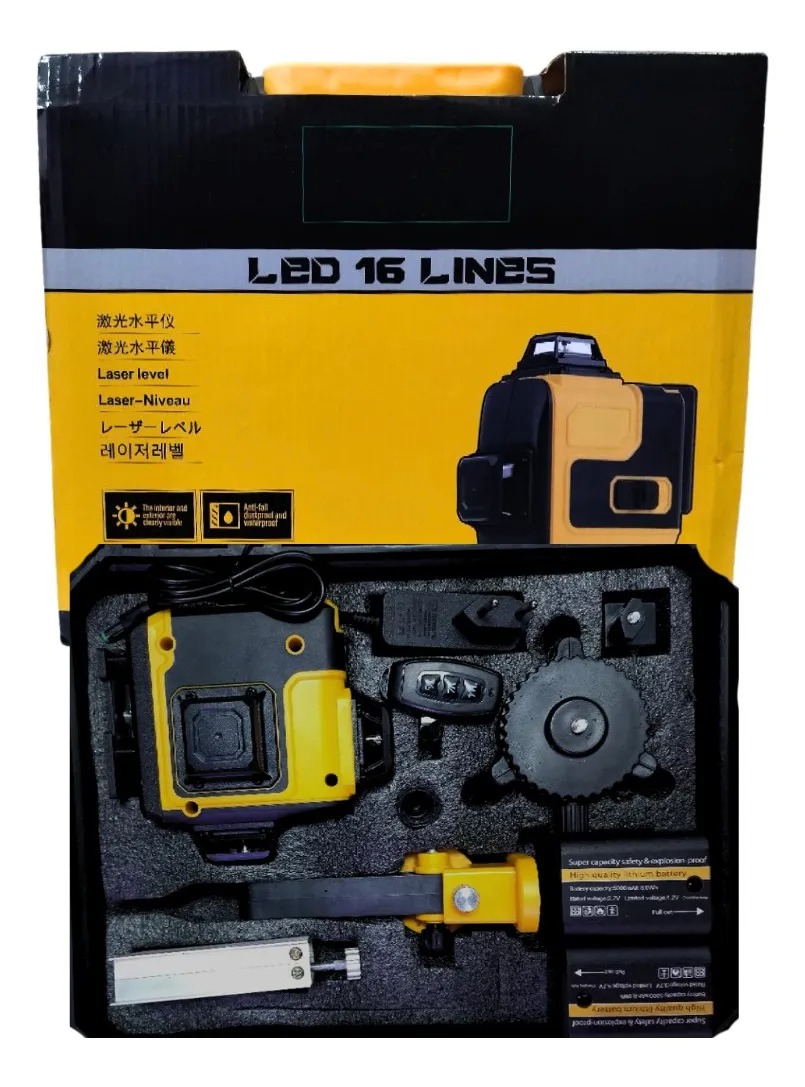 Nivel Láser De 16 Líneas Con Auto Nivelación 2 Baterías - Imagen 2