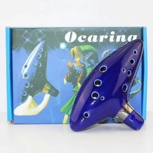 Ocarina De 12 Agujeros De Cerámica De Zelda + Base Do - Imagen 4