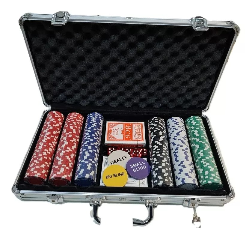 Set Profesional De Poker Con 300 Fichas Y Estuche De Metal - Imagen 4