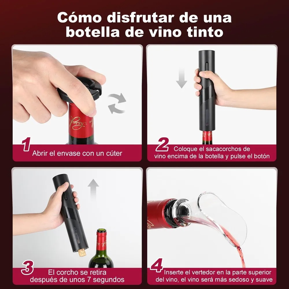 Abridor De Vino Eléctrico Inalámbrico - Imagen 3