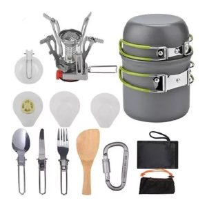 Kit De Camping De 13 Piezas Ollas Cocinilla Y Utensilios