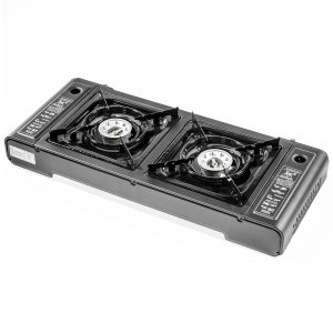 Cocinilla Camping Portátil 2 Platos Con Encendido Automático